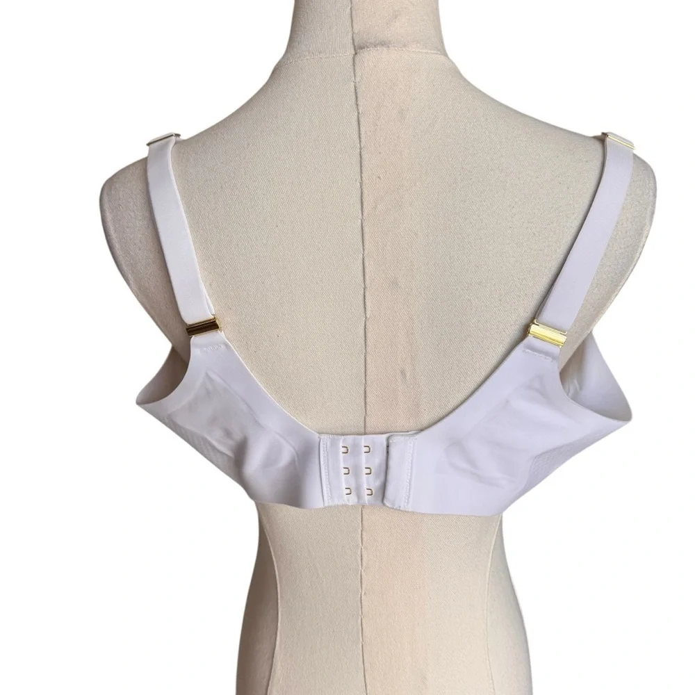 Honeylove - Crossover Bra White Wireless Smooth Support Sz 38 D